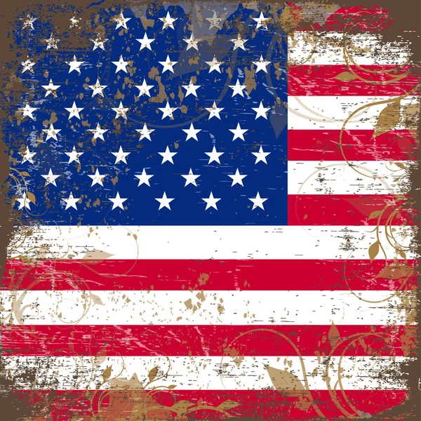 Amerikanische Grunge-Flagge — Stockvektor