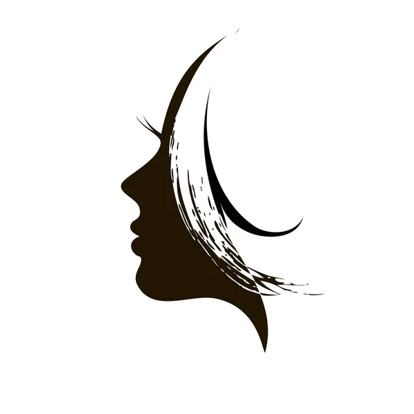 Silueta de cabeza de mujer — Vector de stock