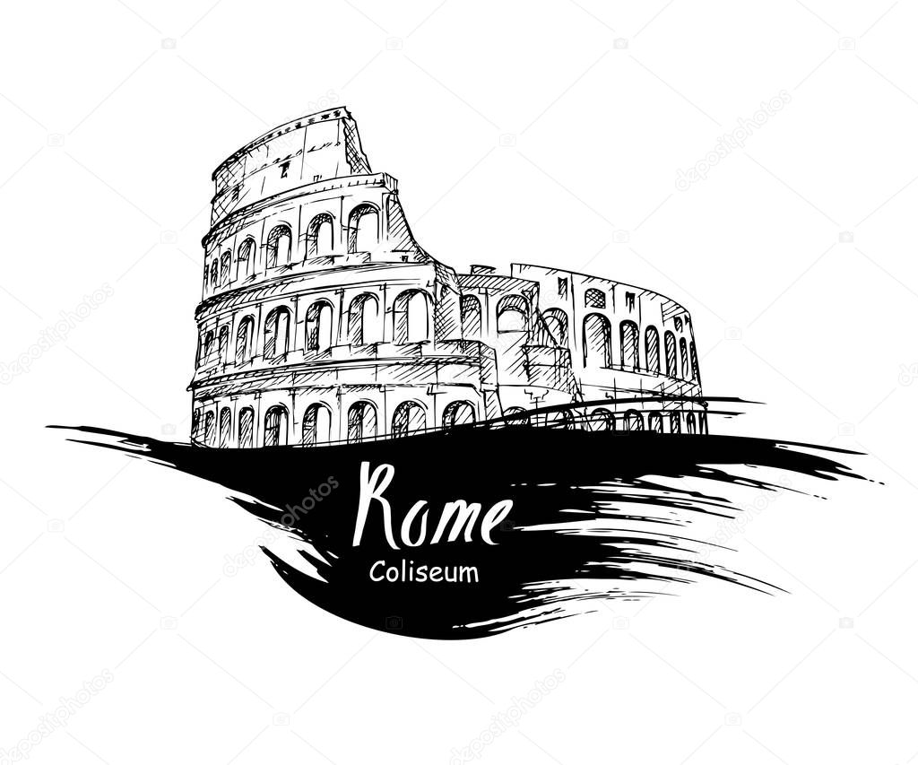 hand drawn sketch of the Coliseum