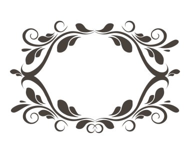 Klasik çiçek çerçevesi. Tasarım elementi.