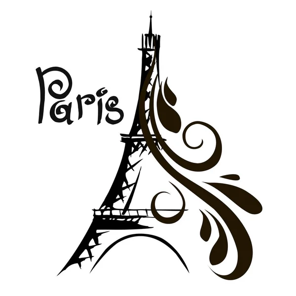 Torre Eiffel dibujada a mano. París. — Vector de stock