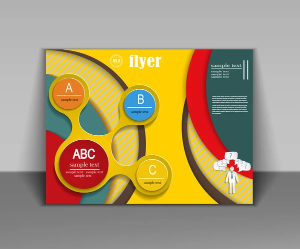 Flyer-Design oder Booklet mit Elementen der Infografik — Stockvektor