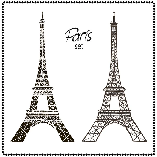 Torre Eiffel conjunto — Vetor de Stock