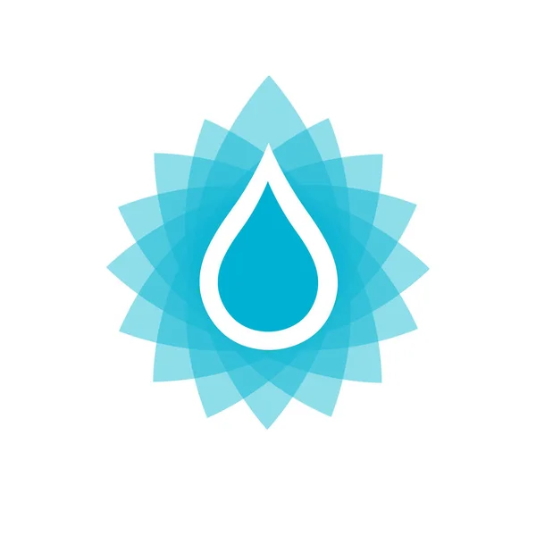 Vector icono de gota de agua o logotipo — Vector de stock