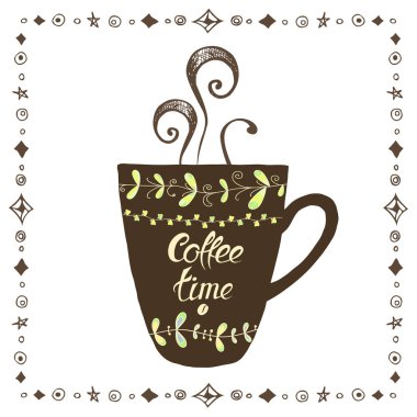 Kahve zamanı vektör poster