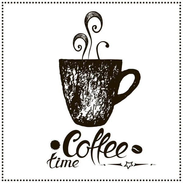 咖啡时间复古风格的刻字. — 图库矢量图片