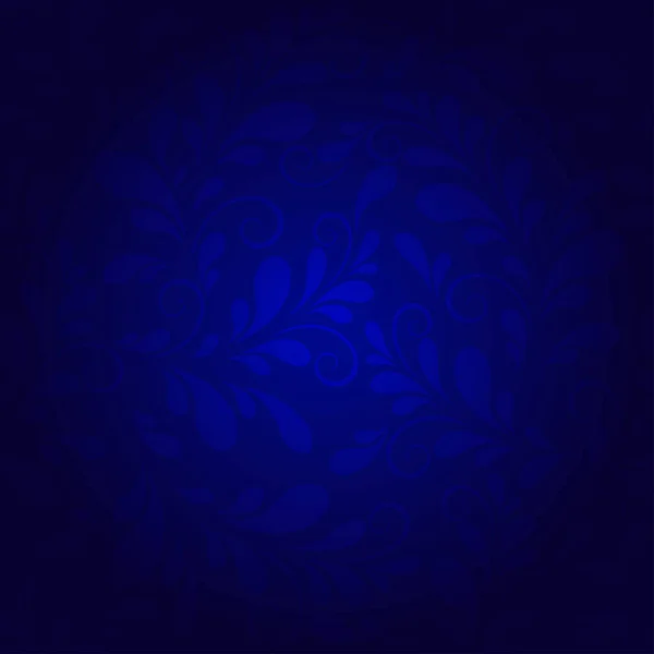 Blå bakgrund med blommiga mönster — Stock vektor