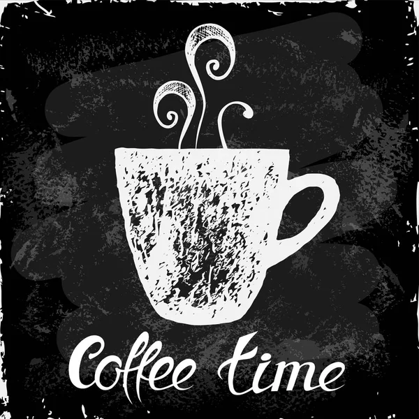 Чашка кофе на чёрном фоне — стоковый вектор