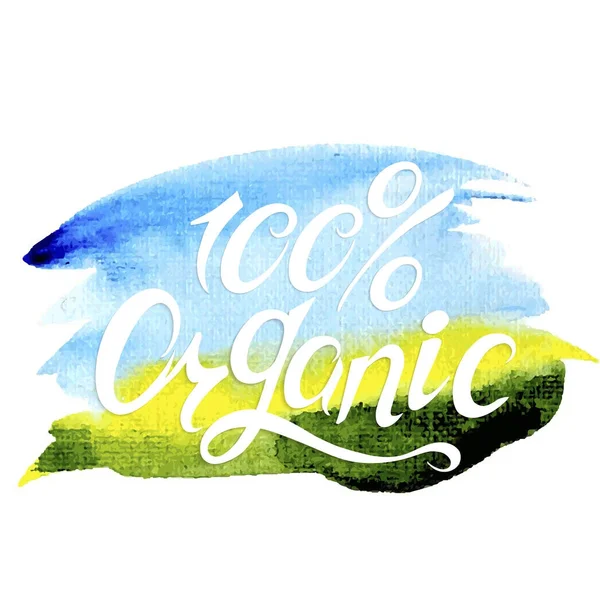 Banner vettoriale concetto organico naturale al 100% — Vettoriale Stock
