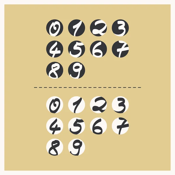 Этикетки с рукописными номерами — стоковый вектор