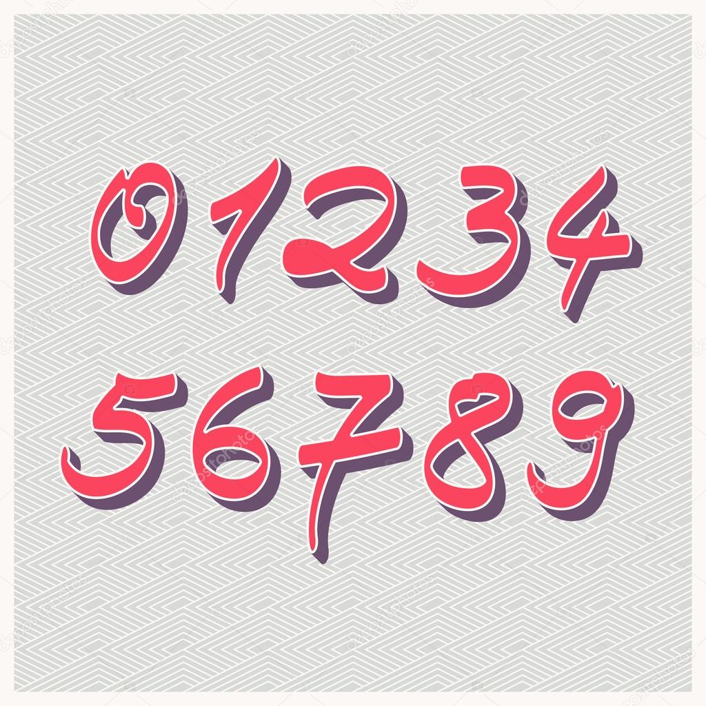レトロなスタイルの手書きの数字 ストックベクター C Orangeberry レトロなスタイルの手書きの数字 ストックベクター C Orangeberry