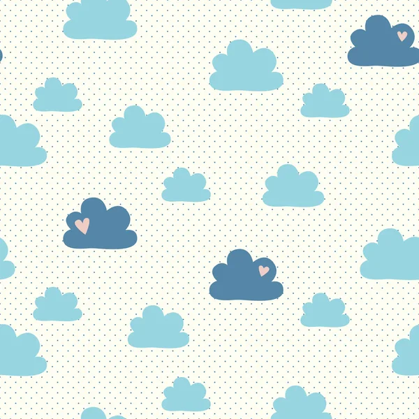 Patrón sin costuras con nubes — Vector de stock