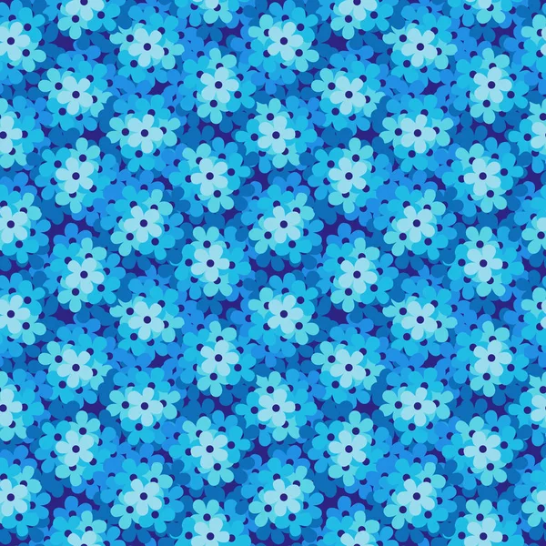Bezproblémové vzor modré květy — Stockový vektor