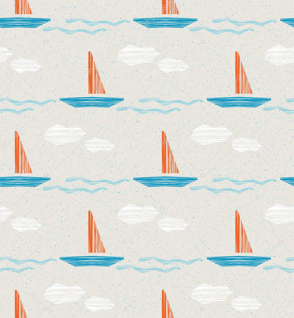 seamless summer pattern with boats