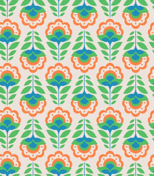 Seamless retro pattern with flowers — Stock Vector