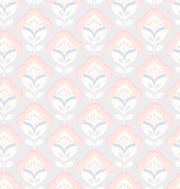 çiçekler ile Seamless retro modeli