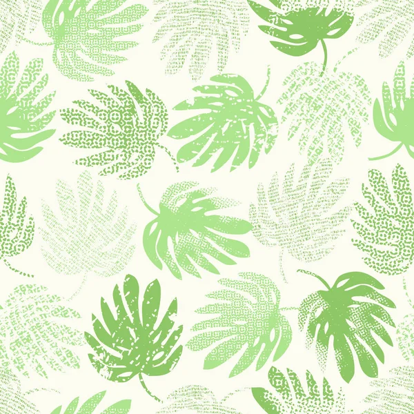 Seamless pattern with monstera leaves — Stock Vector