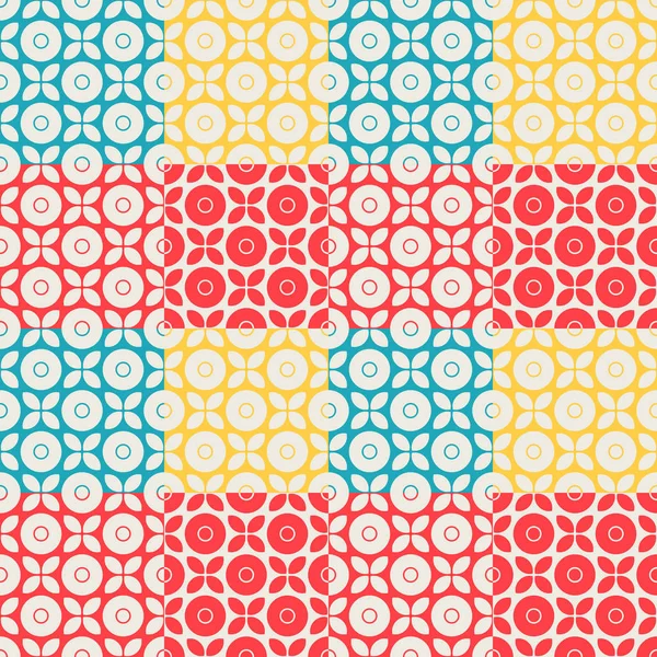 Seamless retro pattern in patchwork style — Stock Vector