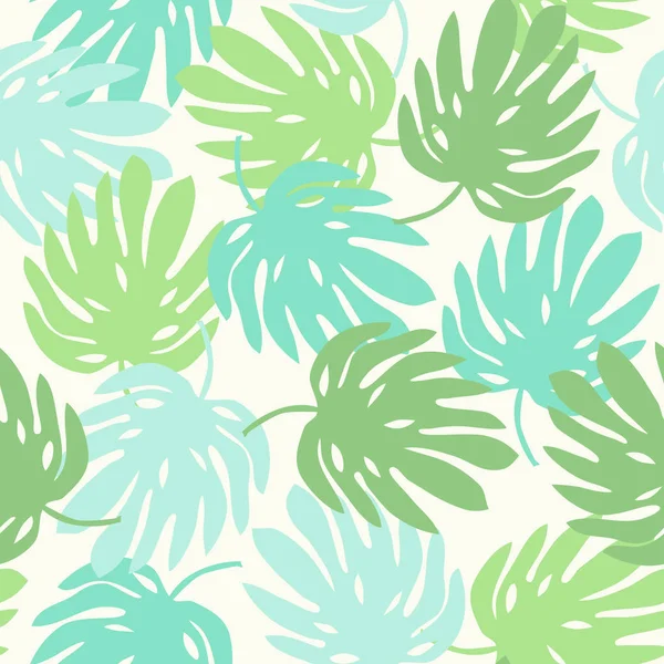 Seamless pattern with monstera leaves — Stock Vector