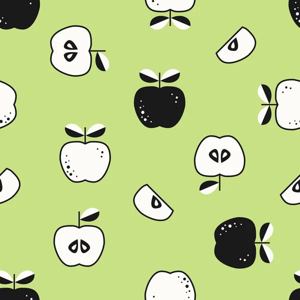 Płynny wzór z jabłkami — Wektor stockowy