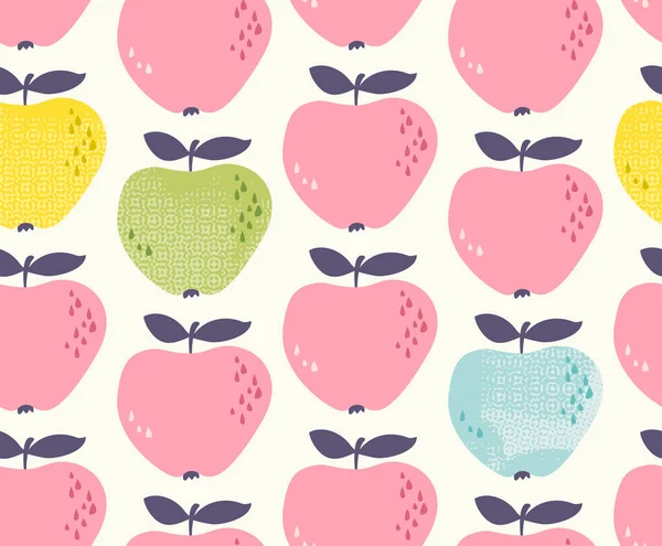 Nahtloses Muster mit Äpfeln — Stockvektor
