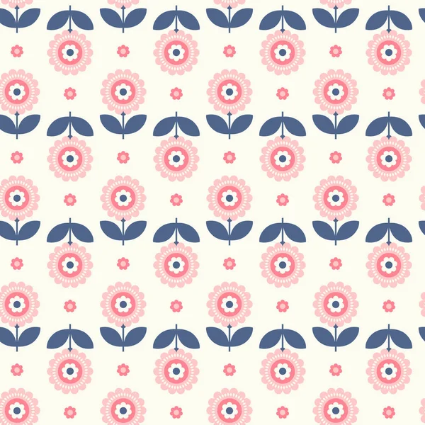 Naadloze retro patroon met bloemen — Stockvector