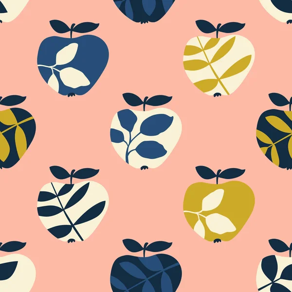 りんごとのシームレスなパターン — ストックベクタ