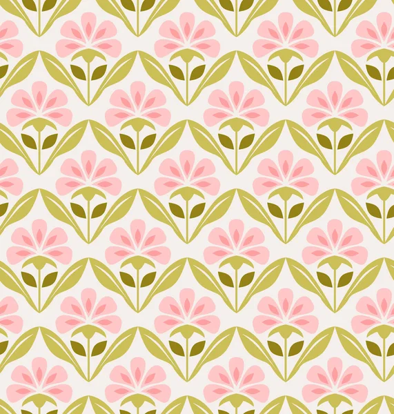 Naadloze retro patroon met bloemen — Stockvector