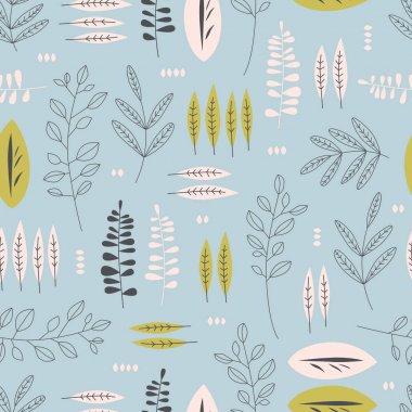 Farklı yapraklarla kusursuz desen