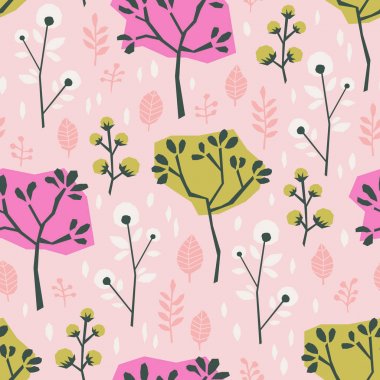 farklı bitki ve yaprakları ile Seamless Modeli