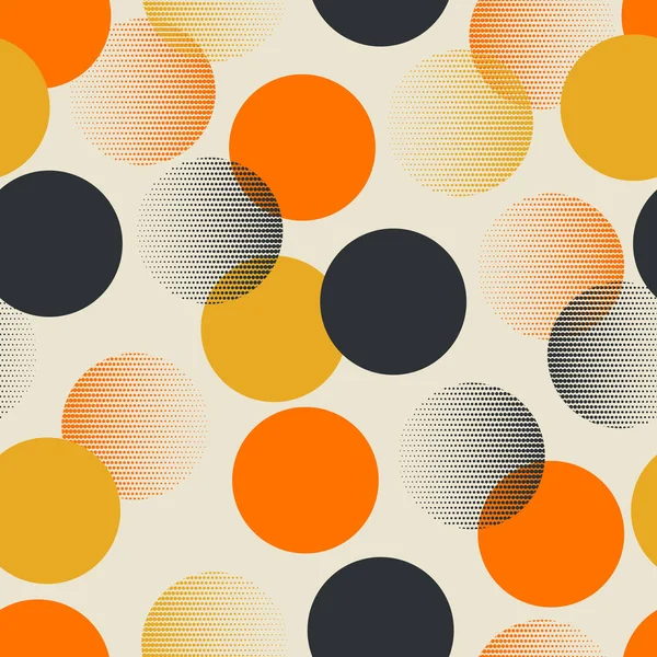 Seamless retro pattern with dots — Stock Vector