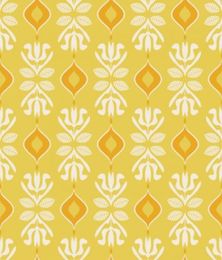 çiçek elemanları ile Dikişsiz vintage desen