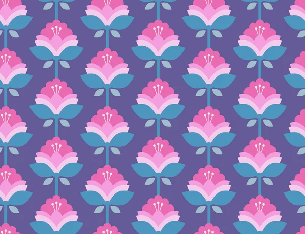 Naadloze retro patroon met bloemen — Stockvector