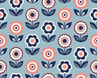 çiçekler ile Seamless retro modeli