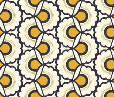 çiçek elemanları ile Seamless retro modeli