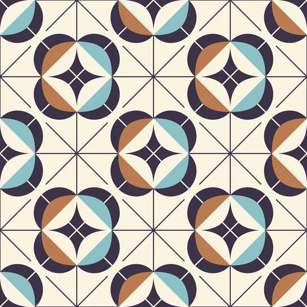 Patrón geométrico inconsútil en estilo retro — Archivo Imágenes Vectoriales