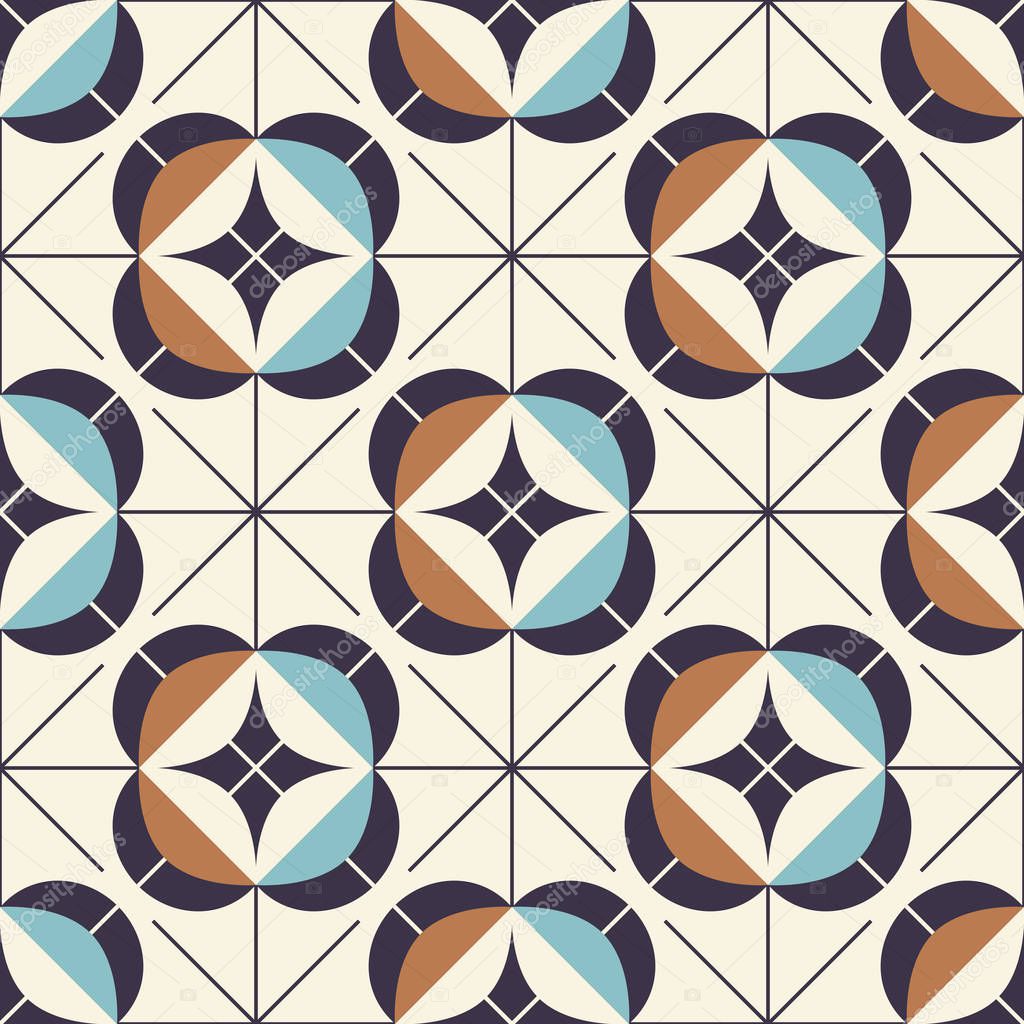 seamless geometric pattern in retro style