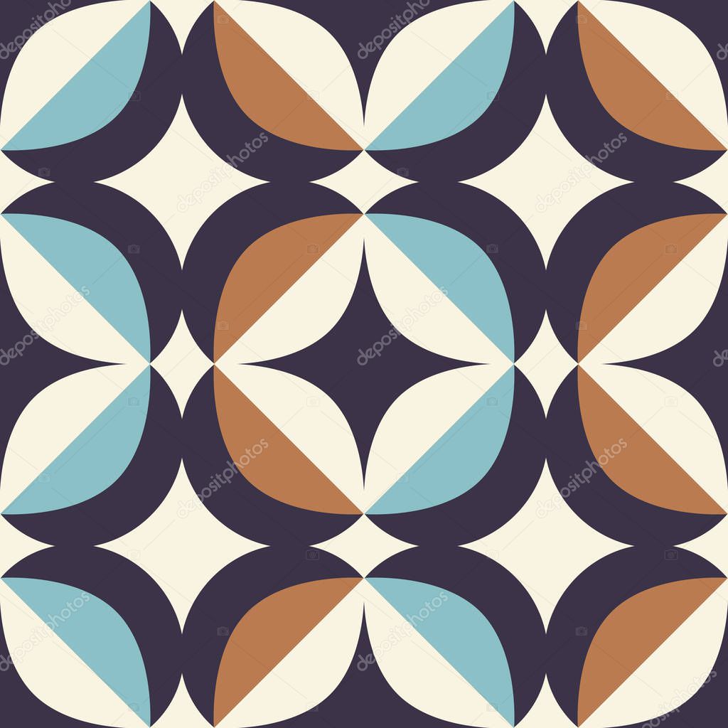 seamless retro pattern in scandinavian style with geometric elements