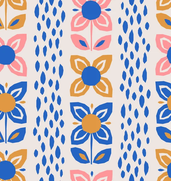 Motif sans couture avec des fleurs dans un style scandinave Illustration De Stock