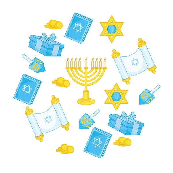 Hanukkah holiday background. Design elements set