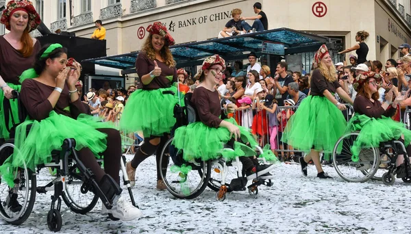 Lyon France Septembre 2018 Défilé Danse Biennal Défilé Groupes Colorés — Photo