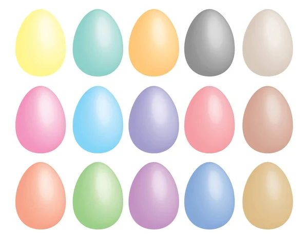 Collection de printemps avec des œufs de Pâques peints colorés. Illustration vectorielle. Isolé sur fond transparent. Joyeuse Pâques. Pastel lumineux tendre doux objet doux . — Image vectorielle