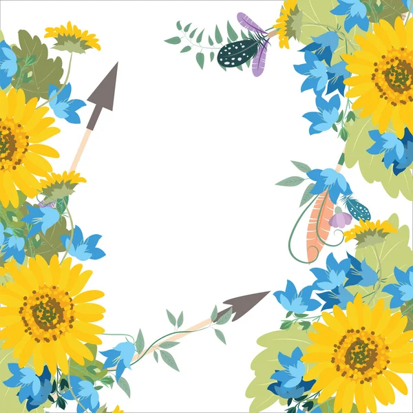 Flower arrangement with sunflowers kolokolchiklm arrows