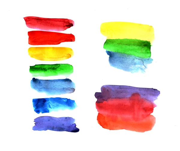 Ręcznie robione akwarela tekstury kolorowe farby spada koło kolorów — Wektor stockowy