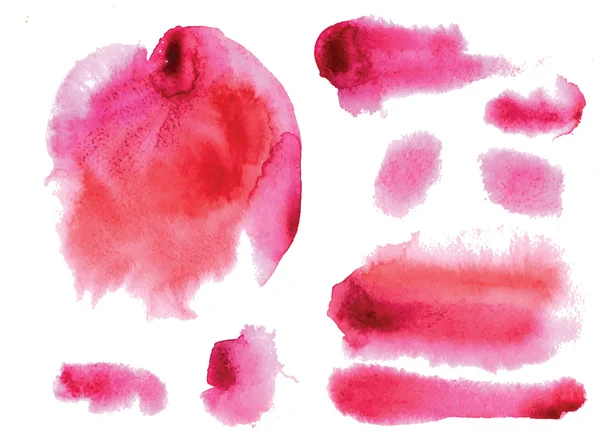 Коллекция акварелей ручной работы из розовой краски — стоковый вектор