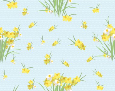 Çiçekli narsisli retro-klasik arka plan