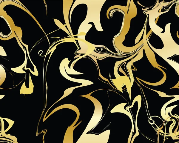 大理石ゴールド テクスチャのシームレス パターン — ストックベクタ