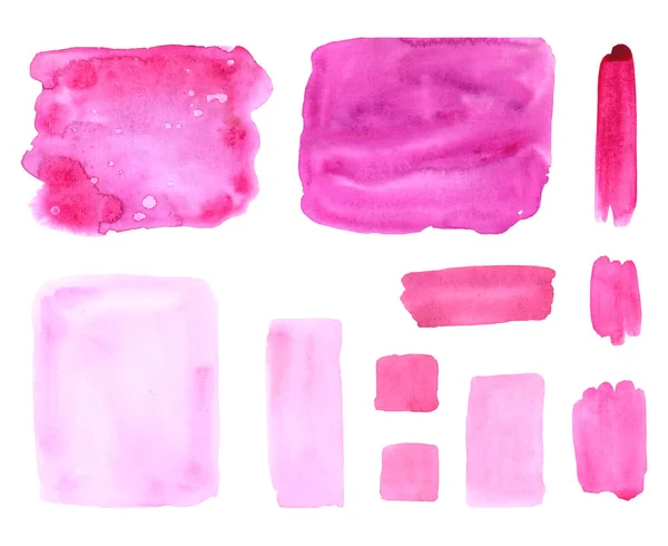 Kollektion pinkfarbener Aquarelle — Stockfoto