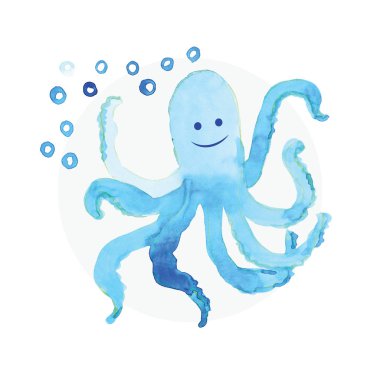 Suluboya mavi deniz, kağıt doku boyama el yapımı