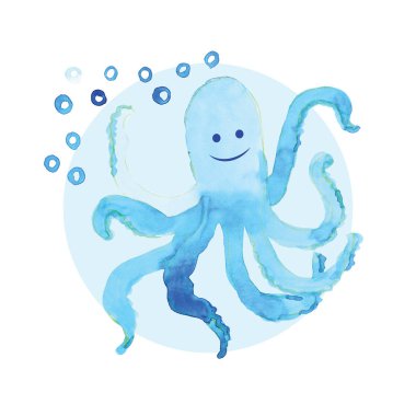 Suluboya mavi deniz, kağıt doku boyama el yapımı